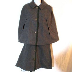 Vintage 1950s PEWENIT TYROL AUSTRIA WOOL jacket vest GRAY OKTOBERFEST Horn